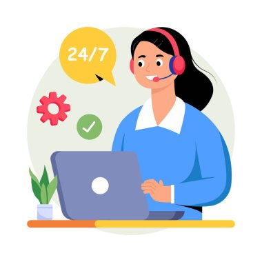 Müşteri Hizmetleri Konsept Stili çizimleri. EPS 10 Dosyası 