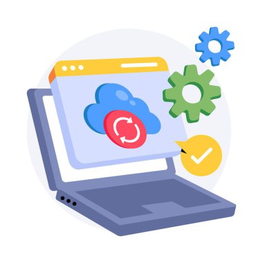 Bulut Hizmetleri Konsepti Biçimi çizimleri. EPS 10 Dosyası 