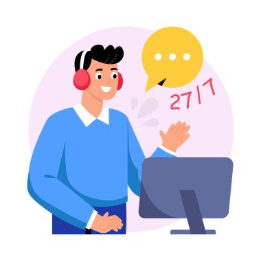 Müşteri Desteği Konsept Stili çizimleri. EPS 10 Dosyası 