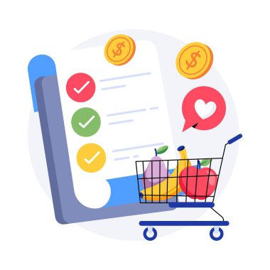 Beslenme Mağazası Konsept Stili çizimleri. EPS 10 Dosyası