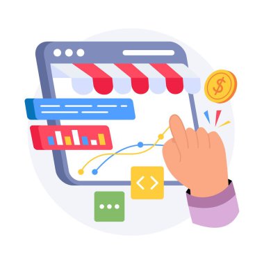 Perakende Performans Ölçümleri Kavram Çizimleri. EPS 10 Dosyası  