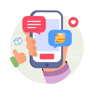 Metaverse Sohbet Kavram Biçimi çizimleri. EPS 10 Dosyası  