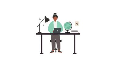 Kadın Araştırmacı 2D Düz Animasyon 