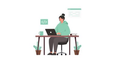 Kadın Geliştirici 2B Düz Canlandırma 