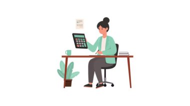 Kadın muhasebeci 2D Düz Animasyon 