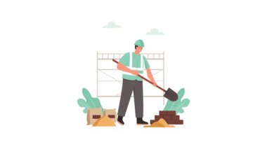 Erkek ev yapımcısı 2D Daire Canlandırması 