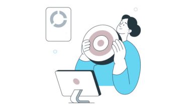 İş Hedefi 2B Düz Canlandırma 