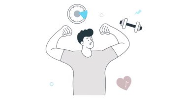 Sağlıklı Yaşam Tarzı 2B Düz Canlandırma 