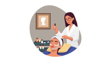 Kız yüz oturumu 2D Düz Canlandırma