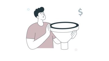 Satış hunisi 2D Düz Canlandırma 