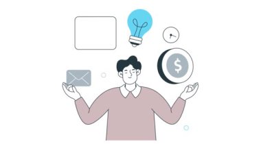 E- posta Organizasyonu 2B Düz Canlandırma 