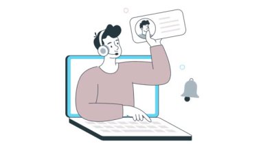 Müşteri Destek Portal 2B Düz Canlandırma 