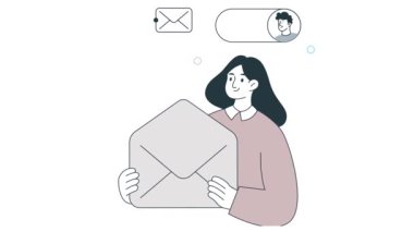 E- posta Organizasyonu 2B Düz Canlandırma 