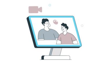 Video Konferansı 2B Düz Canlandırma