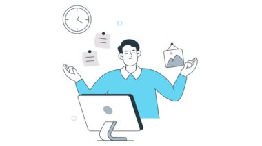 Sağlıklı Uzaktan İşçi 2B Düz Canlandırma