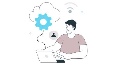 Bulut Hesaplama 2B Düz Canlandırma