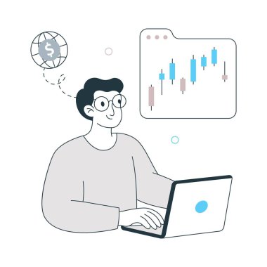 Candlestick Grafik Vektörü Çizimi. EPS 10 Dosyası