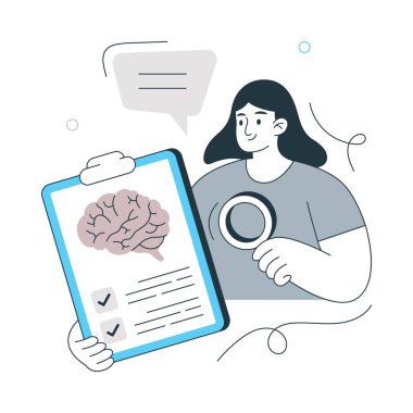 Akıl Sağlığı Kontrol Vektörü çizimi. EPS 10 Dosyası