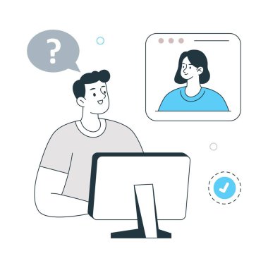 Uygun İletişim Vektörü illüstrasyonu sağlanıyor. EPS 10 Dosyası