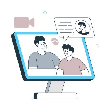 Video Konferans Vektörü illüstrasyonu. EPS 10 Dosyası