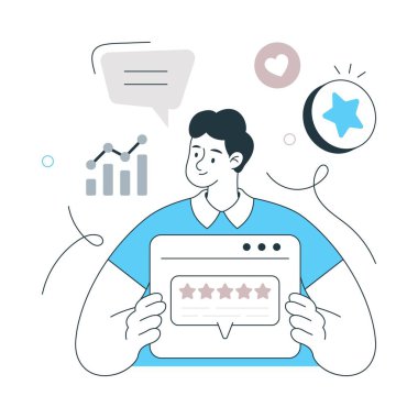 Çevrimiçi İtibar Vektörü illüstrasyonu. EPS 10 Dosyası