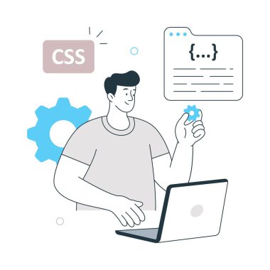 Yazılım Mühendisi Vektör İllüstrasyonu. EPS 10 Dosyası