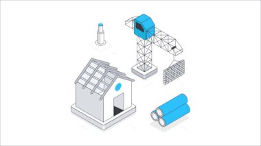 Ev Yapısı Isometric Canlandırması.
