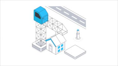 Modüler Ev Isometric Canlandırması.