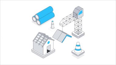 Çatı Isometric Animasyon. MP4 Dosyası