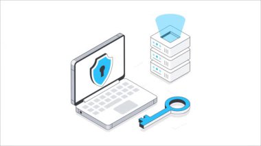 Veri Güvenliği Isometric Animasyon. MP4 Dosyası