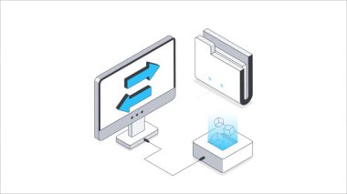 Veri Aktarımı Isometric Animasyonu. MP4 Dosyası