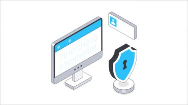 İkili Şifreleme Isometric Animasyonu. MP4 Dosyası