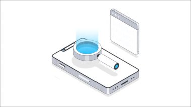 İkili Arama Isometric Animasyonu. MP4 Dosyası