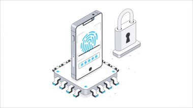 Biyometrik Güvenlik Isometric Animasyon. MP4 Dosyası