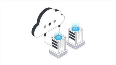 Bulut Sunucusu Isometric Animasyon. MP4 Dosyası