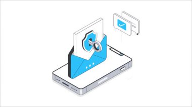 Posta Güvenliği Isometric Animasyon. MP4 Dosyası