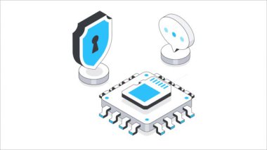 Sd Card Isometric Animasyon 'u güvene alın. MP4 Dosyası
