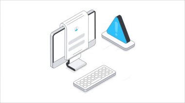 Siber Güvenlik Isometric Animasyon. MP4 Dosyası