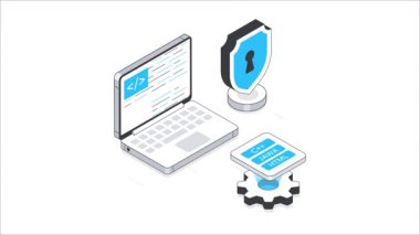 Güvenli Yazılım Geliştirme Isometric Animation. MP4 Dosyası