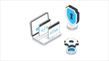 Güvenli web uygulamaları Isometric Animation. MP4 Dosyası
