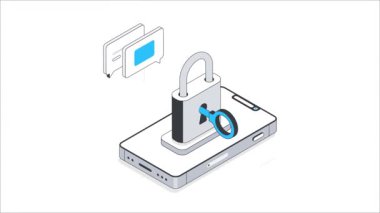 Mobil uygulama güvenliği Isometric Animation. MP4 Dosyası