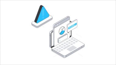 Yasak İnternet Sitesi Isometric Animasyon. MP4 Dosyası