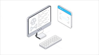 Hackleme Hatası Isometric Animasyonu. MP4 Dosyası