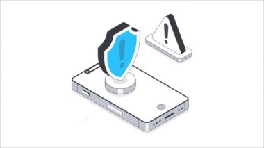 Güvenlik Hatası Isometric Animasyon. MP4 Dosyası