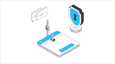 Hesap Phishing Isometric Animasyon. MP4 Dosyası