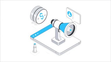 Dijital Pazarlama Isometric Animasyonu. MP4 Dosyası