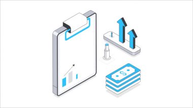 Pano Büyüme Isometric Animasyonu. MP4 Dosyası 