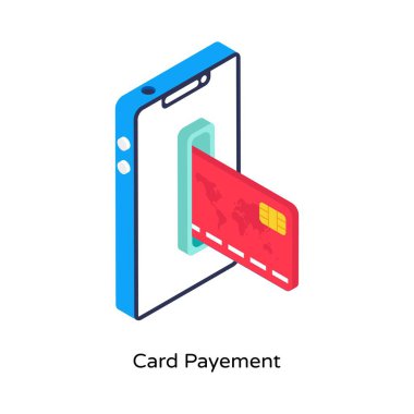 Kart Ödeme Isometric Vektör İllüstrasyonu