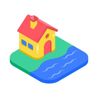 Su Yazıtipi Isometric vektör İllüstrasyonu 