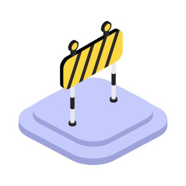 Yol Bariyeri Isometric vektör Çizimi 